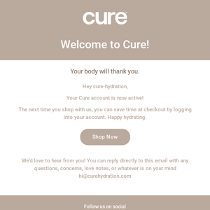 Hello, hydration! Welcome to Cure 👋🏽