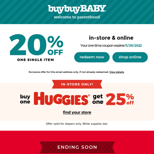 Up to 50% off on baby stuff! Get it before it's gone! - Buy Buy Baby