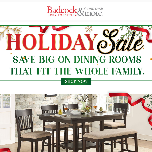 Save a seat for Santa at the Dining Room Table.