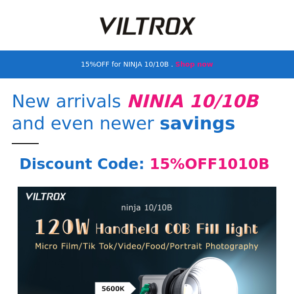 New Arrival丨15%OFF For 120W Portable  COB Fill Light NINJA 10/10B