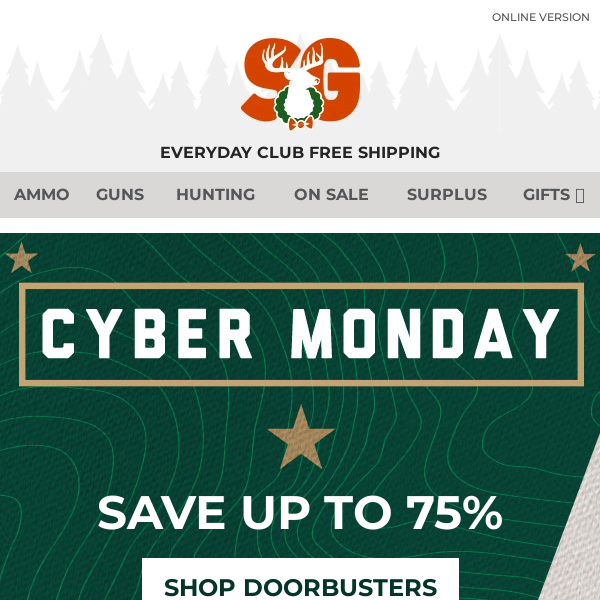 Cyber Monday Continues: Save up to 75%