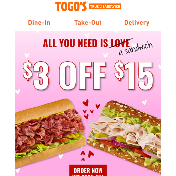 $3 OFF - Treat Your Valentine!