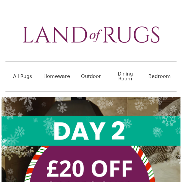 Land of Rugs UK, 🎁 Day 2 of Our 12 Days of Christmas! 🎅