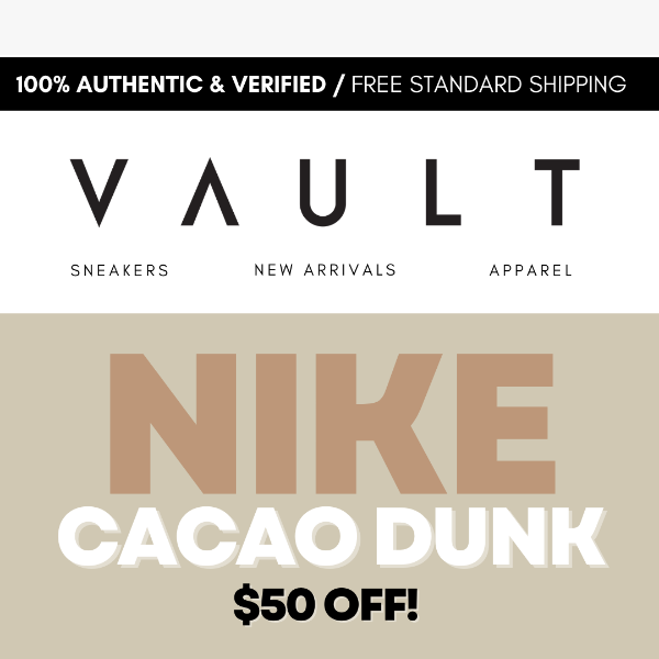 🚨Cacao Dunks For $50 Off!🚨