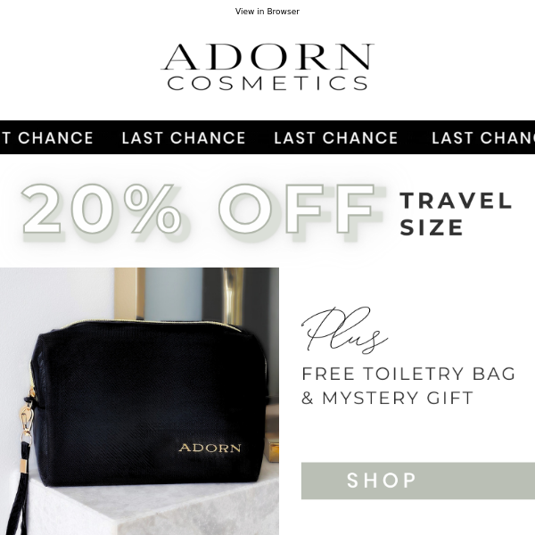 LAST CHANCE!!  📢 Travel with 20% OFF