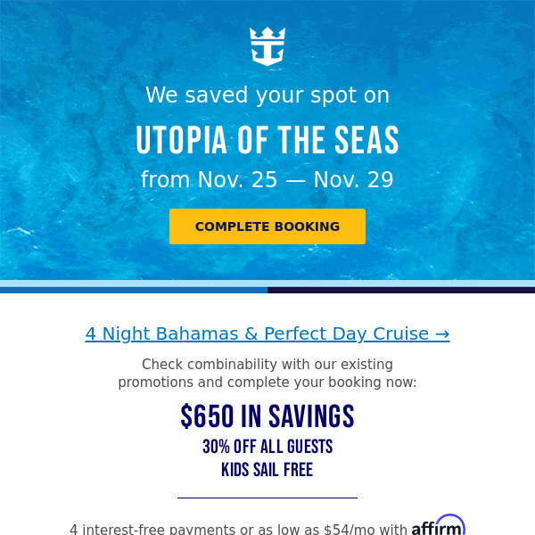 Still thinking about that 4 Night Bahamas & Perfect Day Cruise?