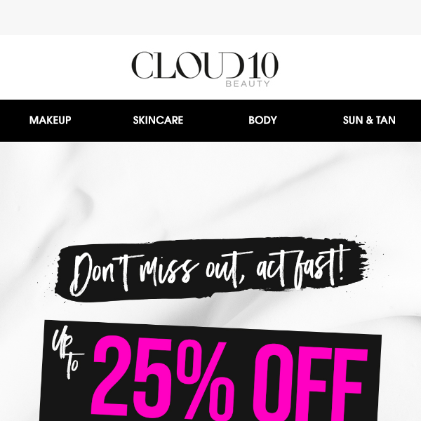 Hey Cloud 10 Beauty, up to 25% OFF 🤩