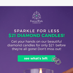 $21 💎 Diamond Candles: Sparkle for Less!