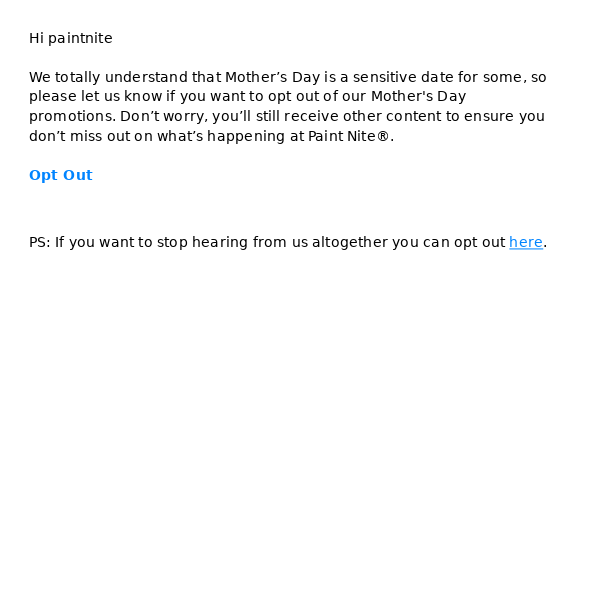 Want to opt out of Mother’s Day content?