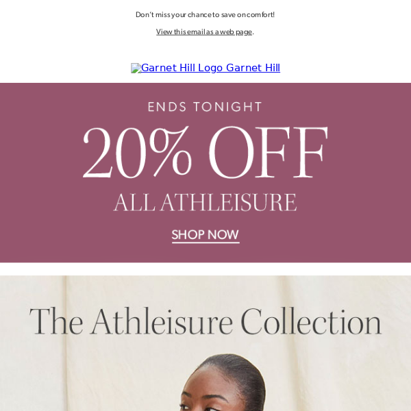 Ends tonight: 20% off ALL Athleisure