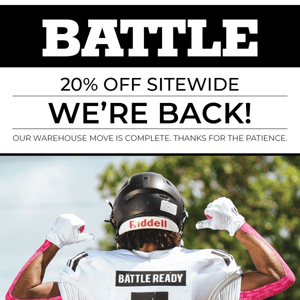 We're Back! Enjoy 20% OFF Sitewide.