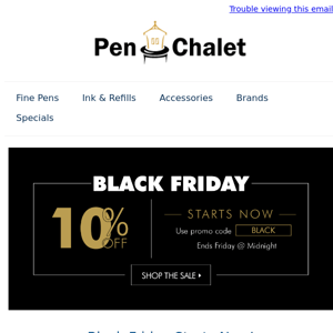 🖋️Shop Black Friday Deals Now at Pen Chalet!