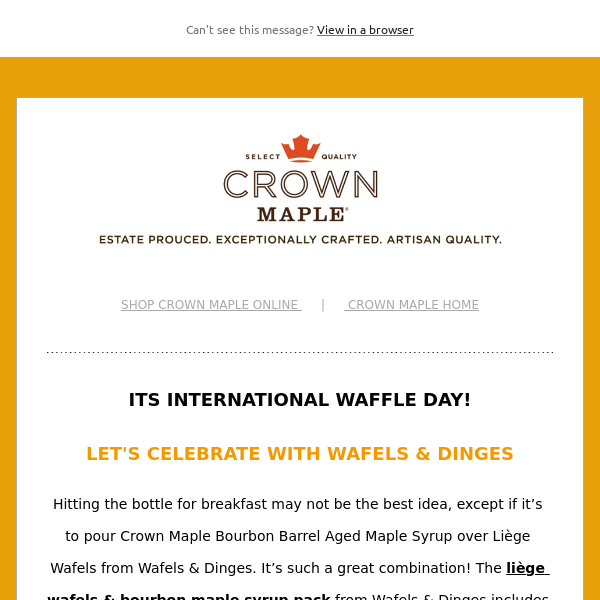 Crown Maple INTERNATIONAL WAFFLE DAY PROMO! Let's celebrate