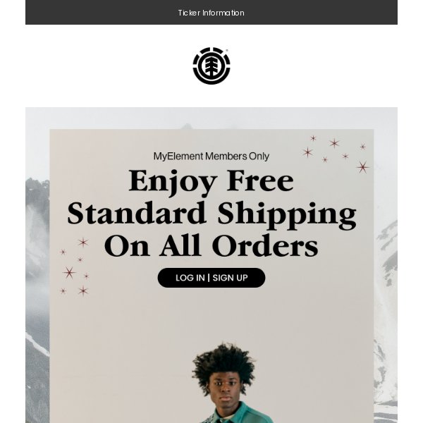 Free Standard Holiday Shipping For MyElement Members