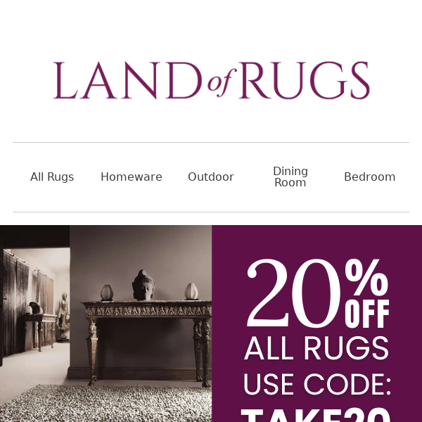 🔥 Land of Rugs UK, Our Exclusive 20% Off January Sale on Luxury Rugs! 👀