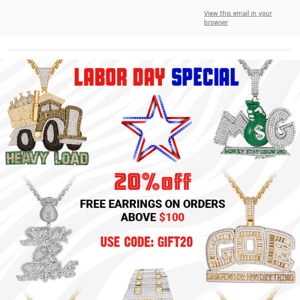 Labor Day Weekend Deals - 20% Off Everything + Free shipping 😃