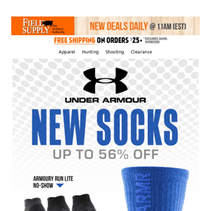 🧦 New Arrivals! Under Armour socks up to 56% off