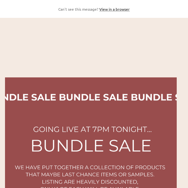Bundle Sale - 7pm Tonight!
