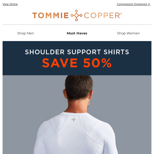 Final Chance! Grab 50% off on Shoulder Shirts at Tommie Copper Today! 🕒 - Tommie  Copper