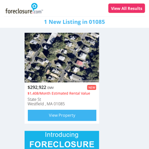 1 New Foreclosures in 01085