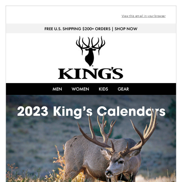 2023 King's Calendars Available Now Kings Camo