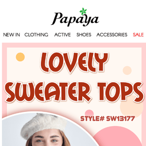 Lovely sweater tops. Shop at PAPAYA