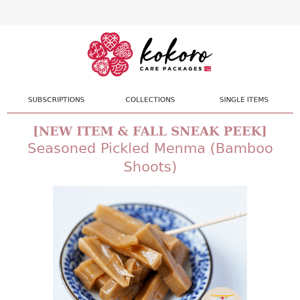 🌱[NEW ITEM & FALL SNEAK PEEK] Seasoned Pickled Menma (Bamboo Shoots)