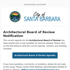 Architectural Board of Review - Agenda Posting Notification