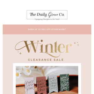 HURRY! THE WINTER CLEARANCE SALE ENDS TONIGHT!