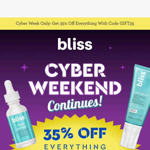 ⏳Cyber Weekends' 35% off is going, going...