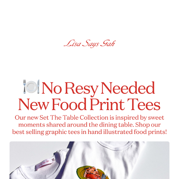🍴🧈🍒🫒🥧NEW Food Print Graphic Tees!