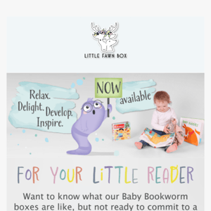 Try our Baby Bookworm One Off Box! 📚