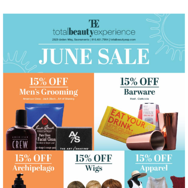 Last Day for our June Sale! Experience 15% off select collections before it ends!