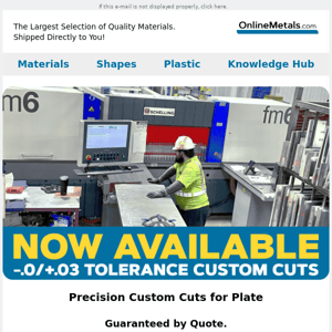 Precision Custom Cuts for Aluminum Plate & More!