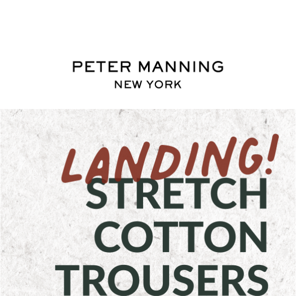 LANDING! Stretch Cotton Trousers