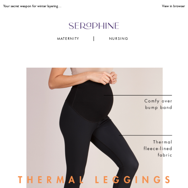 Beat the freeze ❄️ in new thermal leggings 🔥 - Seraphine Maternity