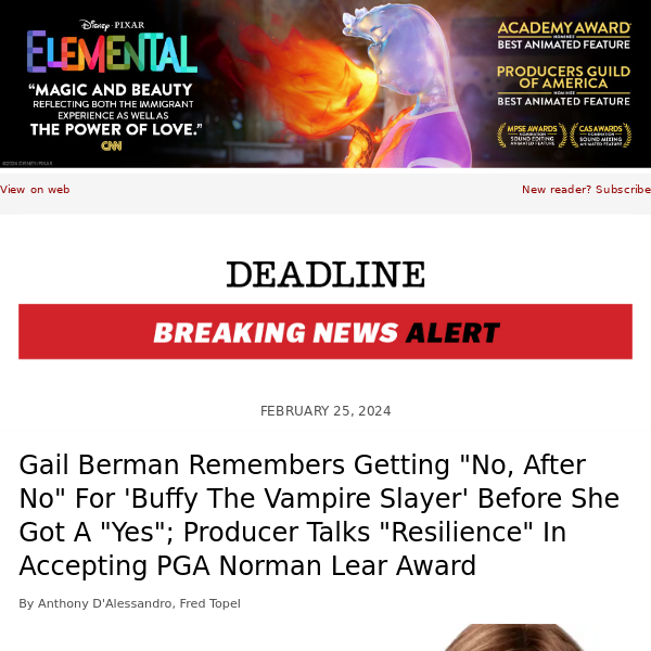 Gail Berman Remembers Getting "No, After No" For 'Buffy The Vampire Slayer' Before She Got A "Yes"; Producer Talks "Resilience" In Accepting PGA Norman Lear Award