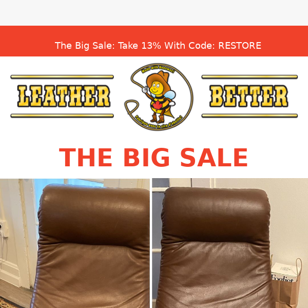 3 Days Only:  13% Off Leather Better