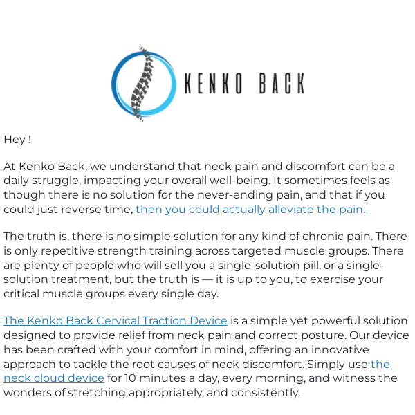 Discover Relief for Neck Pain with Kenko Back's Cervical Traction