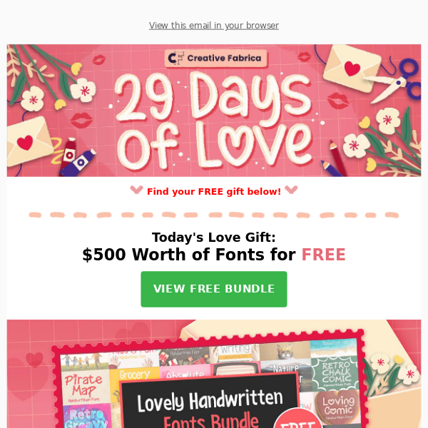 🌹 29 Days of Love: FREE Handwritten Fonts