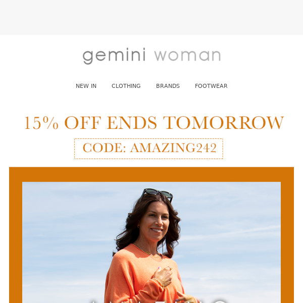 15% Off Amazing Woman Ends Tomorrow!