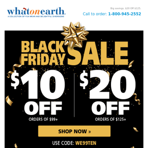 $20 Off. Black Friday Sale!