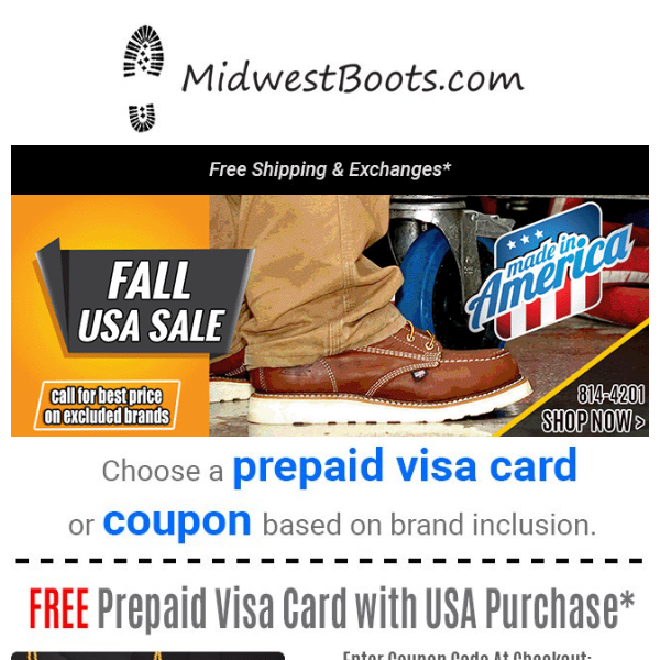 Fall Deals on U.S.A. Start Today!