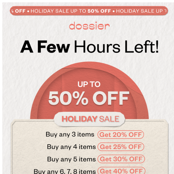 FINAL HOURS: Up to 50% off