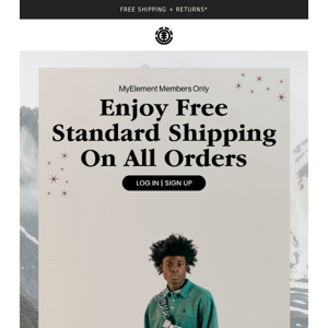 Free Standard Holiday Shipping For MyElement Members