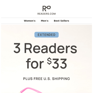 3 for $33 sale is ending soon!