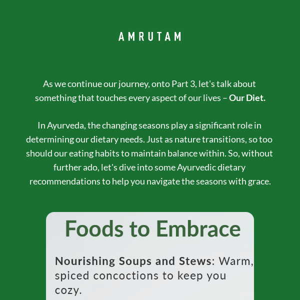 Watch What you are Eating with Amrutam💚