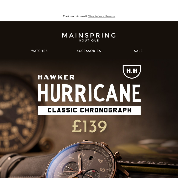 JUST LANDED: Only £139 - The latest colourful AVI-8 Hawker Hurricane Classic Chronographs 🎖️