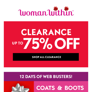 Bundle Up With Savings! 50% Off Coats & Boots Web Buster