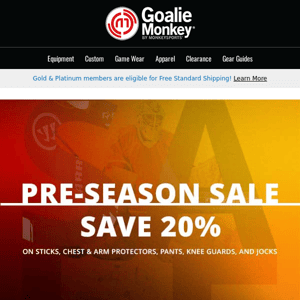 Block Shots and Save: 20% Off Select Clearance Goalie Equipment!